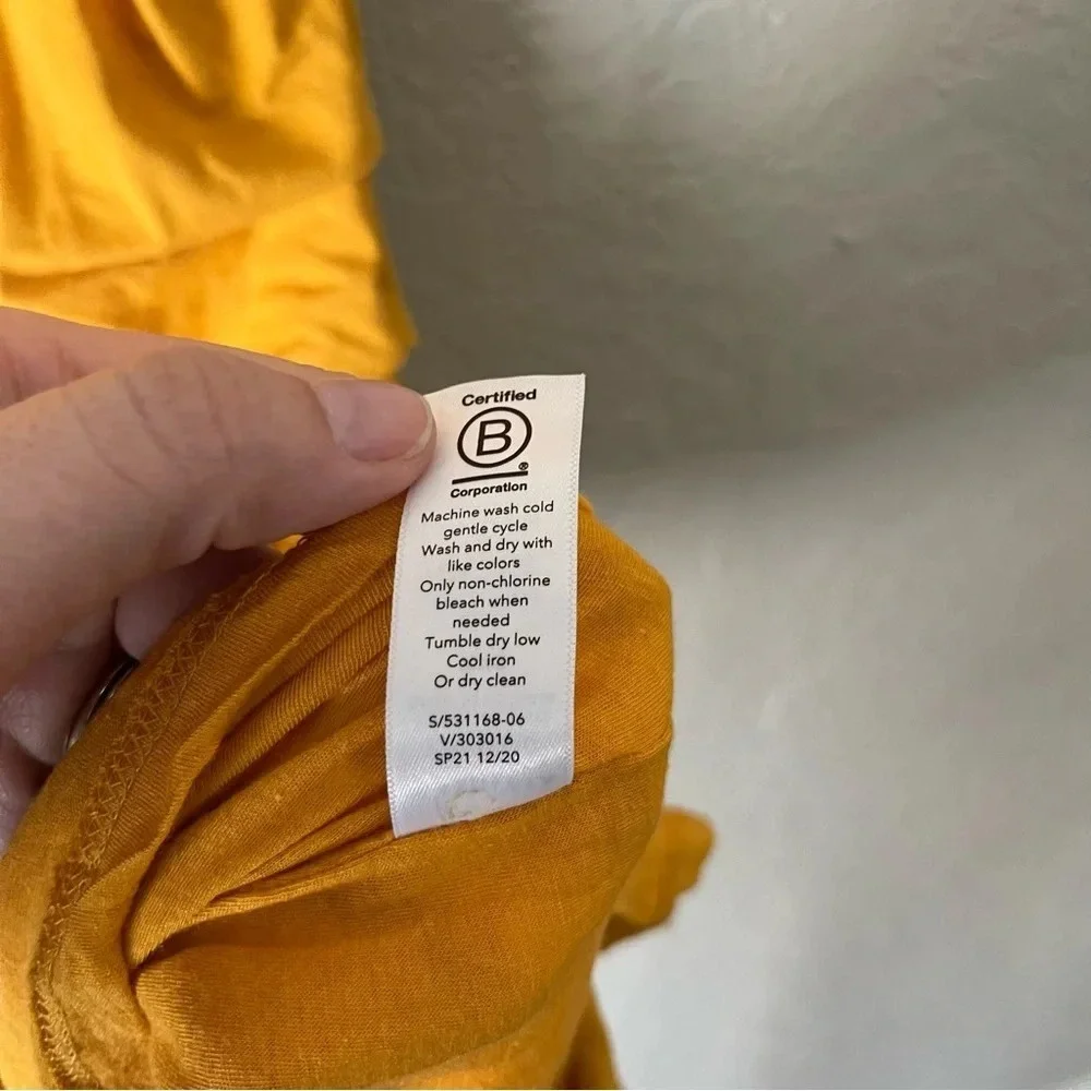 Athleta Mustard Yellow‎ Della Dress Size XXS Ruched Athleisure Summer